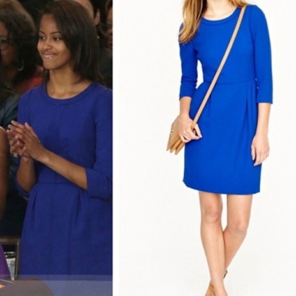 J. Crew Dresses & Skirts - NWT J Crew Teddie Dress Blue 100% Wool Size 4